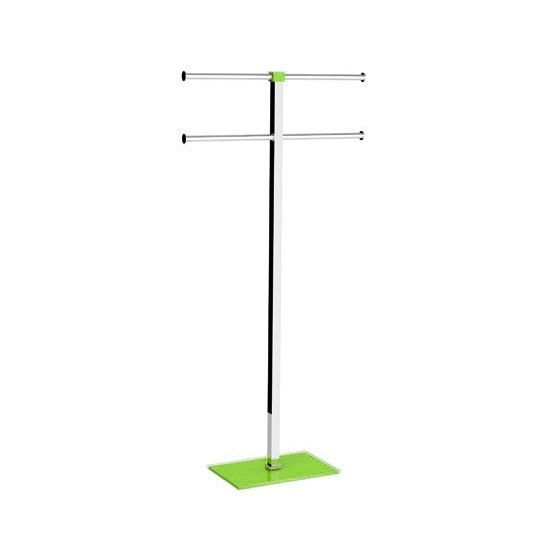 Towel Stand, Gedy RA31-04, Steel and Resin Green Towel Rack