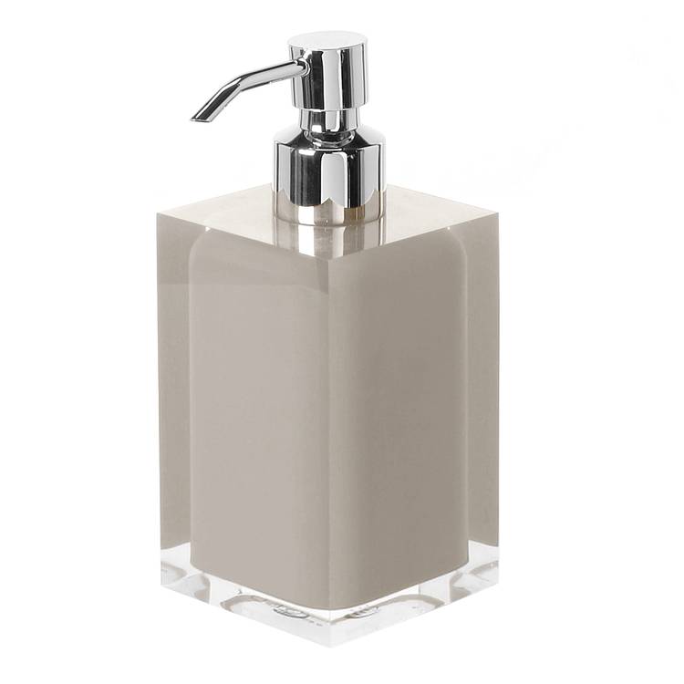 Soap Dispenser, Gedy RA81-66, Square Light Turtledove Countertop Soap Dispenser