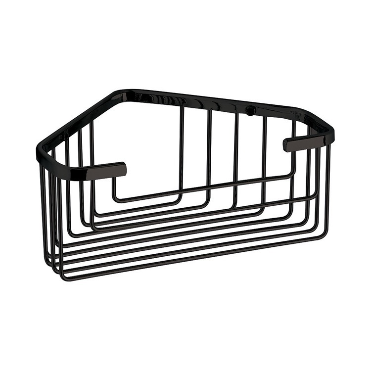 Wall Mounted Matte Black Shower Basket, Tobago Gedy 2417-14 by Nameeks