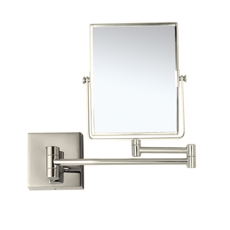 Wall mounted makeup mirror brushed hot sale nickel