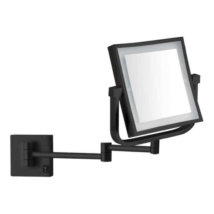 Makeup Mirror, Nameeks AR7730-BLK-5x, Black Makeup Mirror, Wall Mounted, Lighted, 5x Magnification, Hardwired