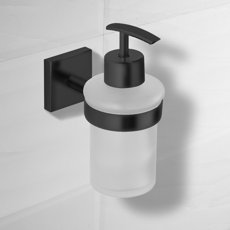 Soap Dispenser, Nameeks NCB71, Matte Black Wall Mounted Soap Dispenser