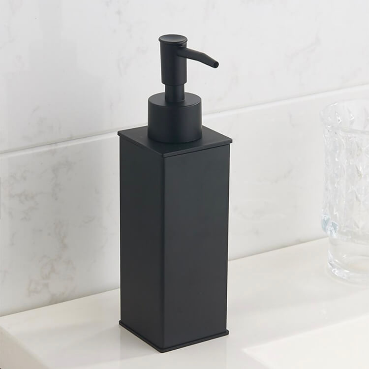 Soap Dispenser, Nameeks NCB83, Square Modern Matte Black Soap Dispenser