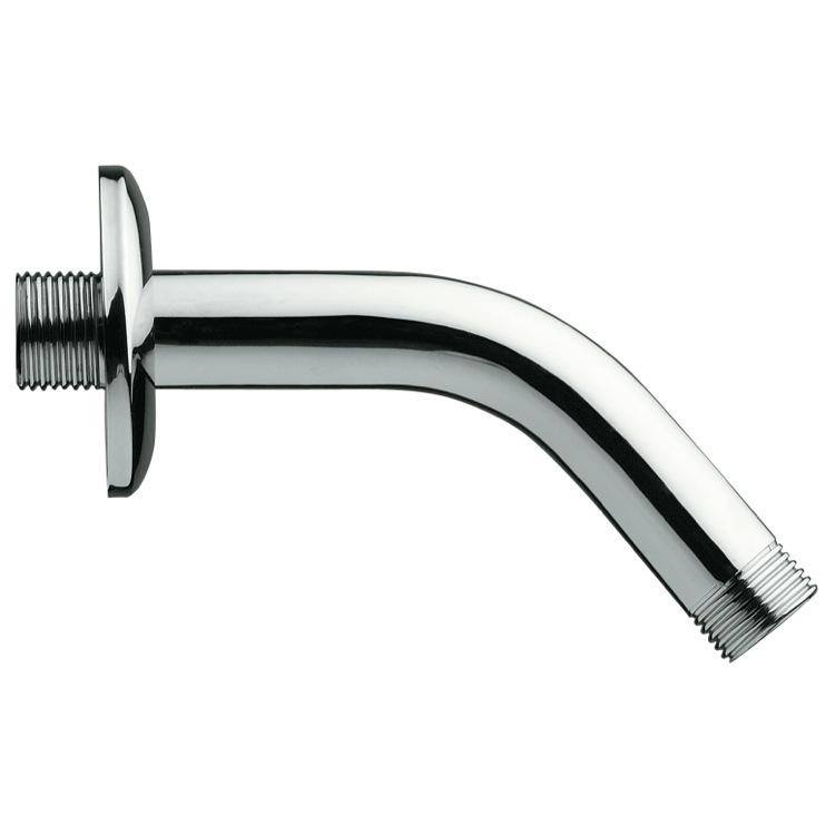 Shower Arm, Remer 342US-CR, Wall Mounted Tube Shower Arm With Wall Flange