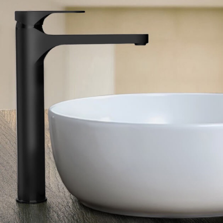 Bathroom Faucet, Remer L10LXLUSNL-NO, Matte Black Round Vessel Sink Faucet