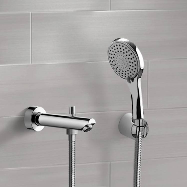Remer Tdh03 Tub Spout Rendino Nameek S - Wall Mount Tub Faucet With Hand Shower Remer Tdh03 Tub Spout Rendino Nameek S - Wall Mount Tub Faucet With Hand Shower