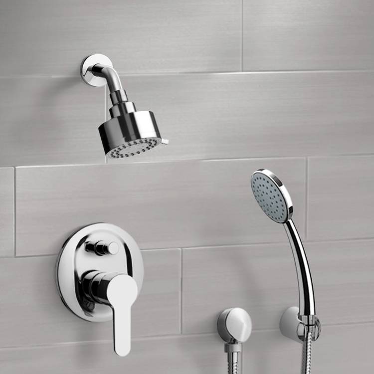 Shower Faucet, Remer SFH09, Chrome Shower System with Multi Function Shower Head and Hand Shower