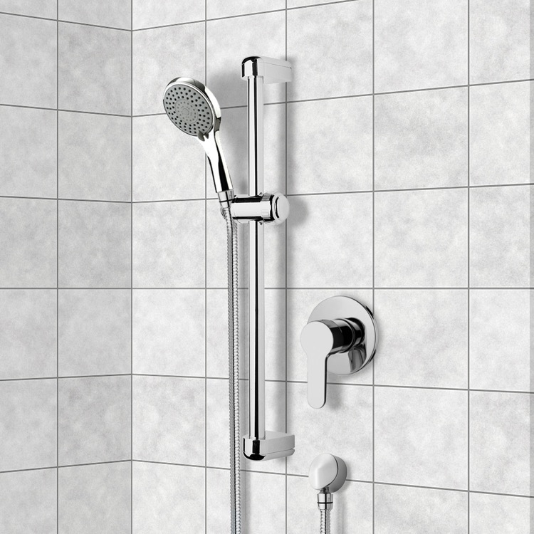 Shower Faucet, Remer SR001, Chrome Slidebar Shower Set With Multi Function Hand Shower