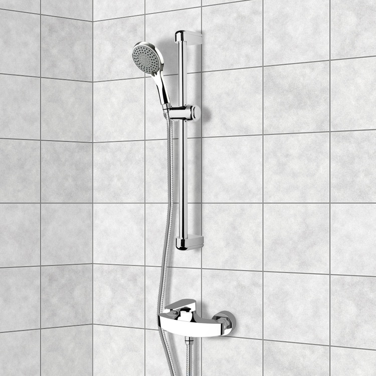 Shower Faucet, Remer SR002, Chrome Slidebar Shower Set With Multi Function Hand Shower