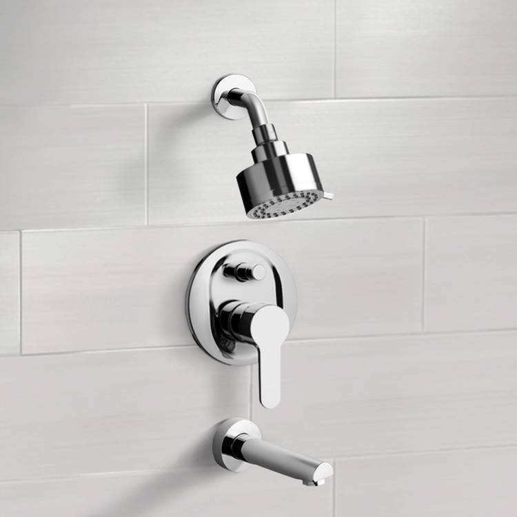 Tub and Shower Faucet, Remer TSF11, Chrome Tub and Shower Faucet Sets with Multi Function Shower Head