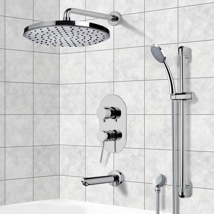 7.5 L x 10 W Remer Remer TSR9012 Galiano Pressure Balance Tub and Shower Faucet 