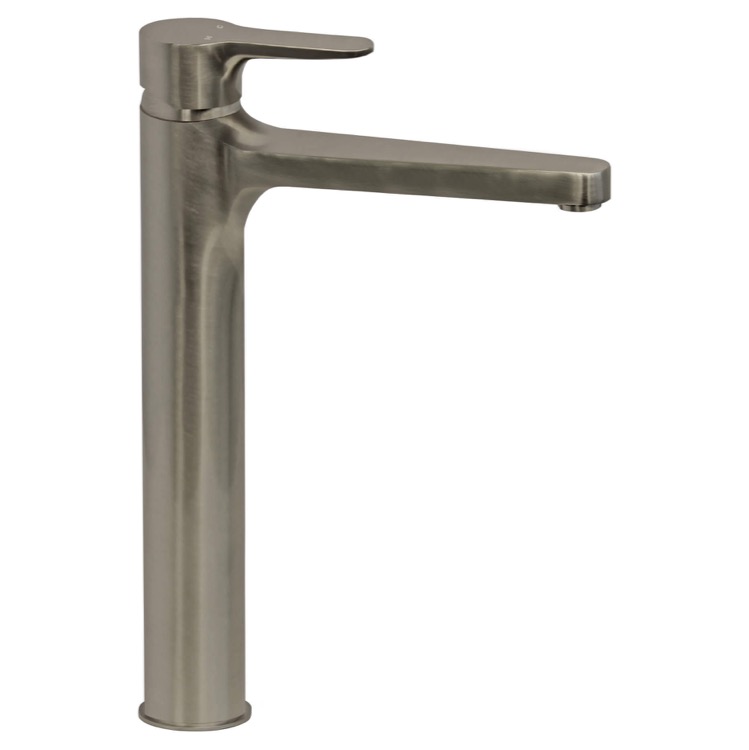Bathroom Faucet, Remer W10LXLUSNL-NB, Brushed Nickel Round Vessel Sink Faucet